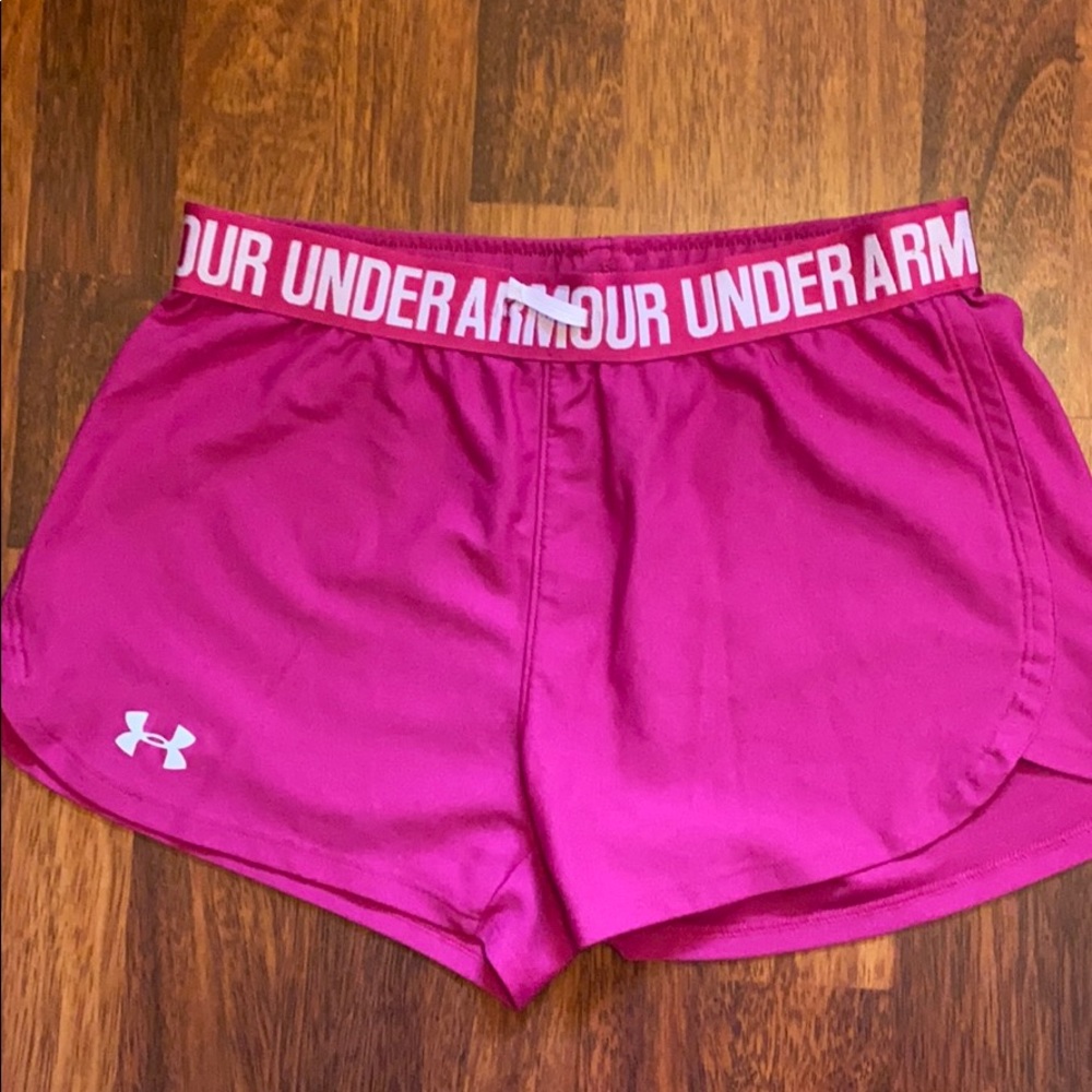 Pink breast cancer awareness under armour shorts